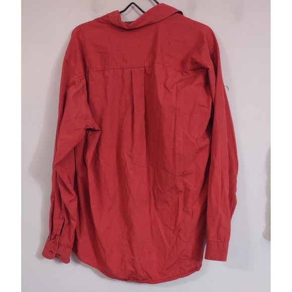 Cinch Shirt Large Solid Orange Button Up Long Sleeve Casual Western Men - Picture 7 of 7